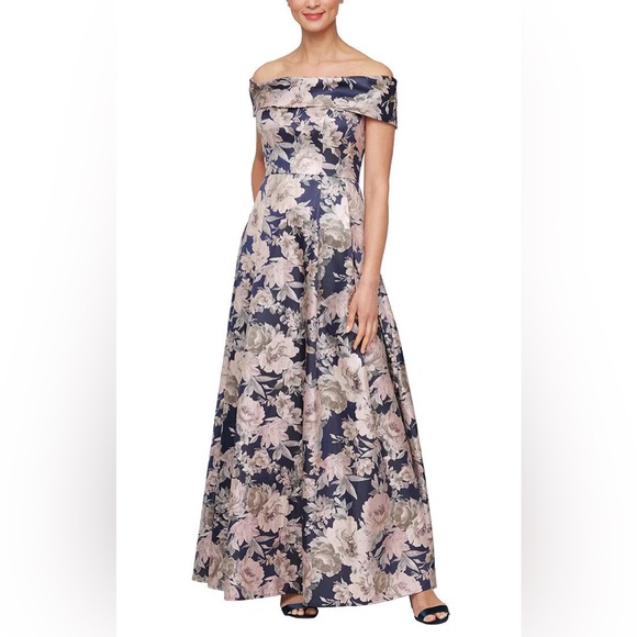 ALEX EVENINGS A-LINE MAXI DRESS WITH POCKETS 8157026 - Picture 2 of 9